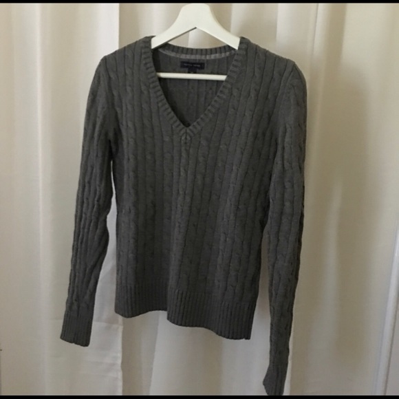 Tommy Hilfiger V-Neck Pullover Sweater {Gray} - Picture 7 of 8